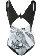 Duskii Monroe Printed Cut-out Swimsuit - Black