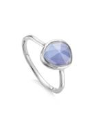 Monica Vinader Siren Stacking Blue Lace Agate Ring - Silver