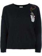 Saint Laurent Smoking Gun Patch Sweater, Women's, Size: Small, Black, Nylon/mohair/wool/virgin Wool