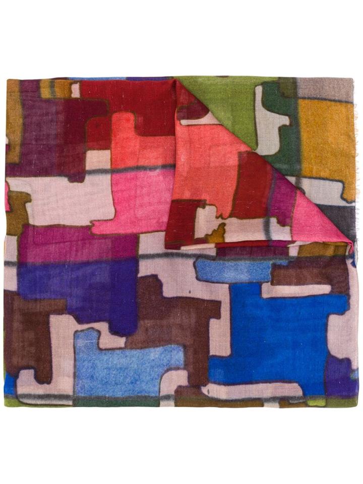 Faliero Sarti Labirint Patterned Scarf - Grey