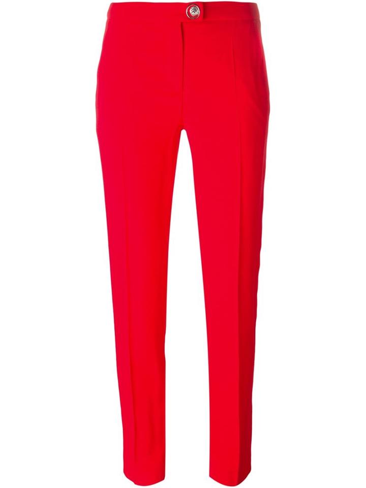 Versus Slim Fit Trousers, Women's, Size: 38, Red, Acetate/silk/cotton