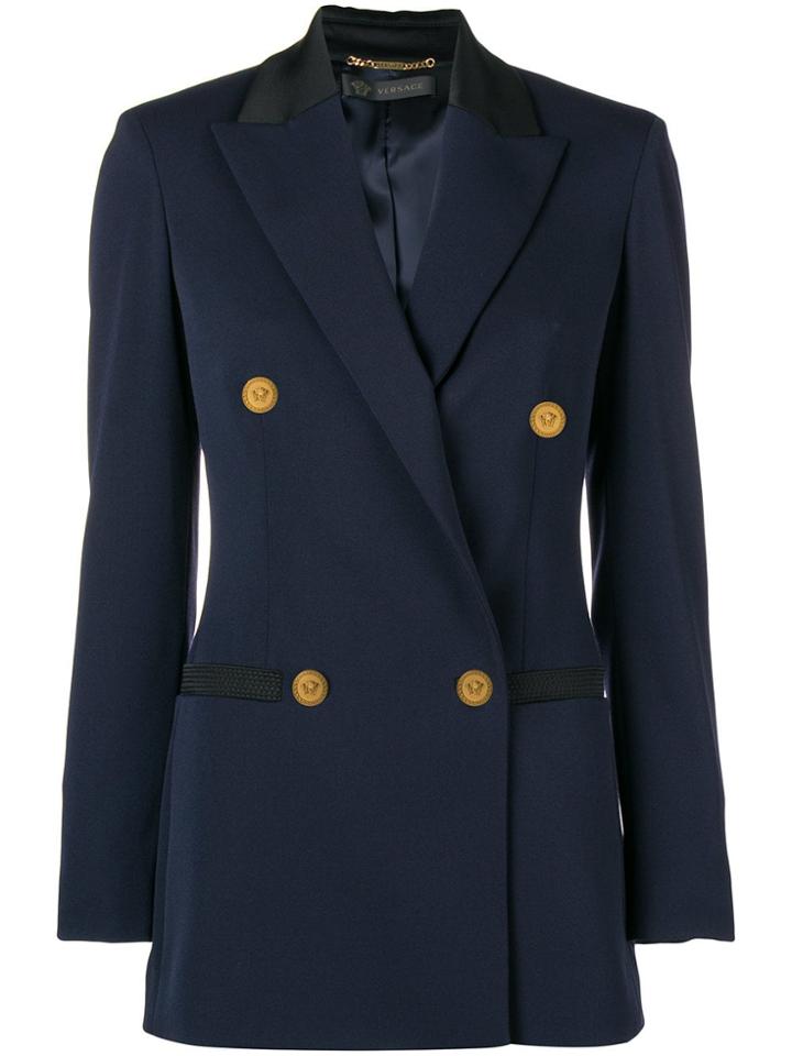 Versace Double Breasted Blazer - Blue