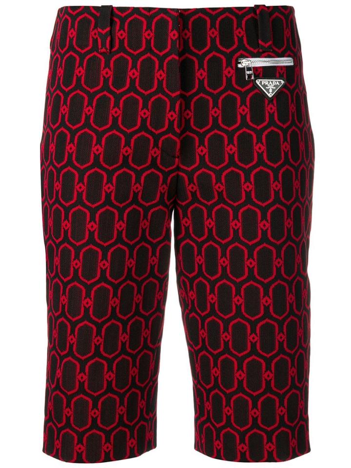 Prada Patterned Cycling Shorts - Red