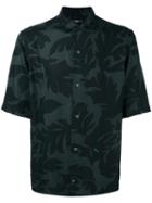 Diesel Leaf Print Shirt, Men's, Size: Small, Black, Viscose