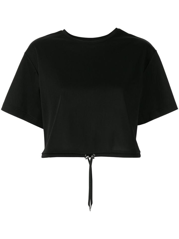 Le Ciel Bleu Ruched Hem Crop Top - Black