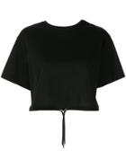 Le Ciel Bleu Ruched Hem Crop Top - Black