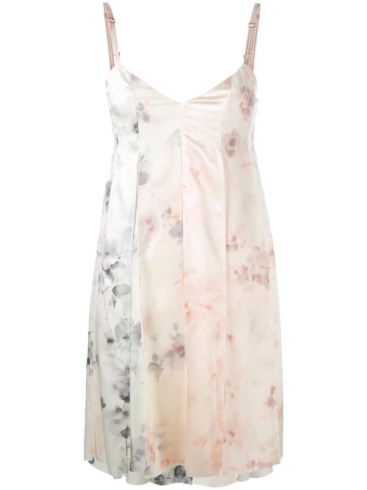 Calvin Klein Collection - Printed 'lucinda' Mini Dress - Women - Silk - 40, Nude/neutrals, Silk