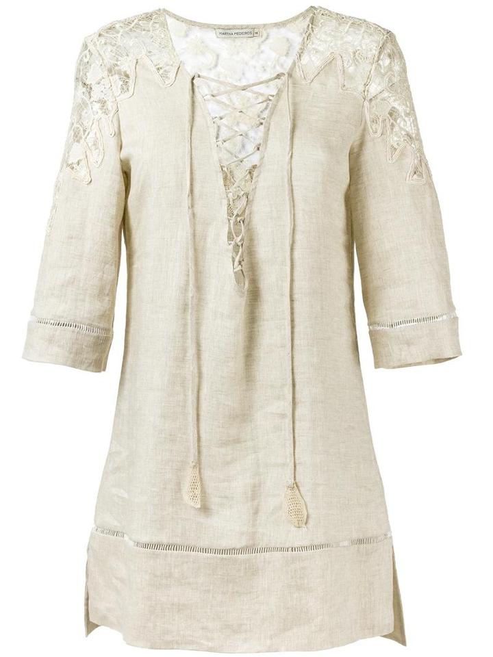 Martha Medeiros Celia Tunic, Women's, Size: G, Nude/neutrals, Linen/flax/polyamide