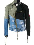 Greg Lauren Patchwork Denim Jacket - Green