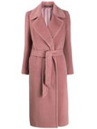 Tagliatore Molly Long Belted Coat - Pink