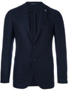 Tagliatore Two Button Blazer, Men's, Size: 48, Blue, Cupro/virgin Wool