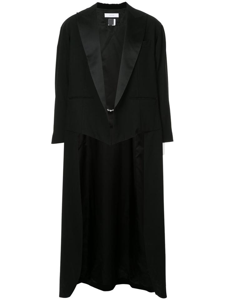 Facetasm Long Tailored Coat - Black