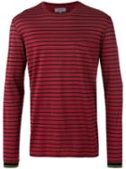 Lanvin Long Sleeve Breton T-shirt, Men's, Size: Medium, Red, Cotton