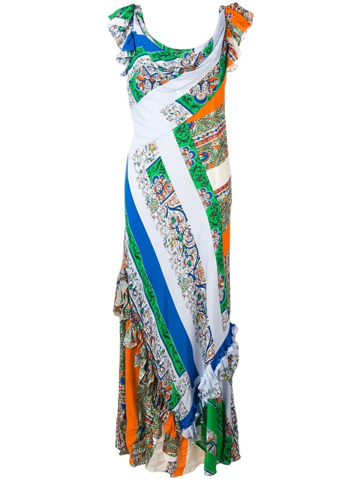 Tory Burch Printed Cow-neck Dress - Orange
