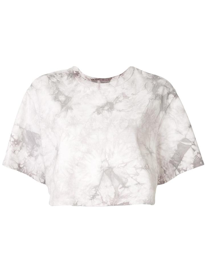Le Ciel Bleu Tie-dye Cropped T-shirt - White