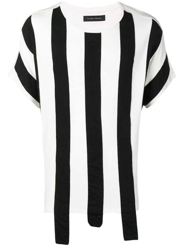 Christian Pellizzari Stripe Panel T-shirt - White