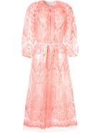 Huishan Zhang Sheer Sequin Embroidered Coat - Pink