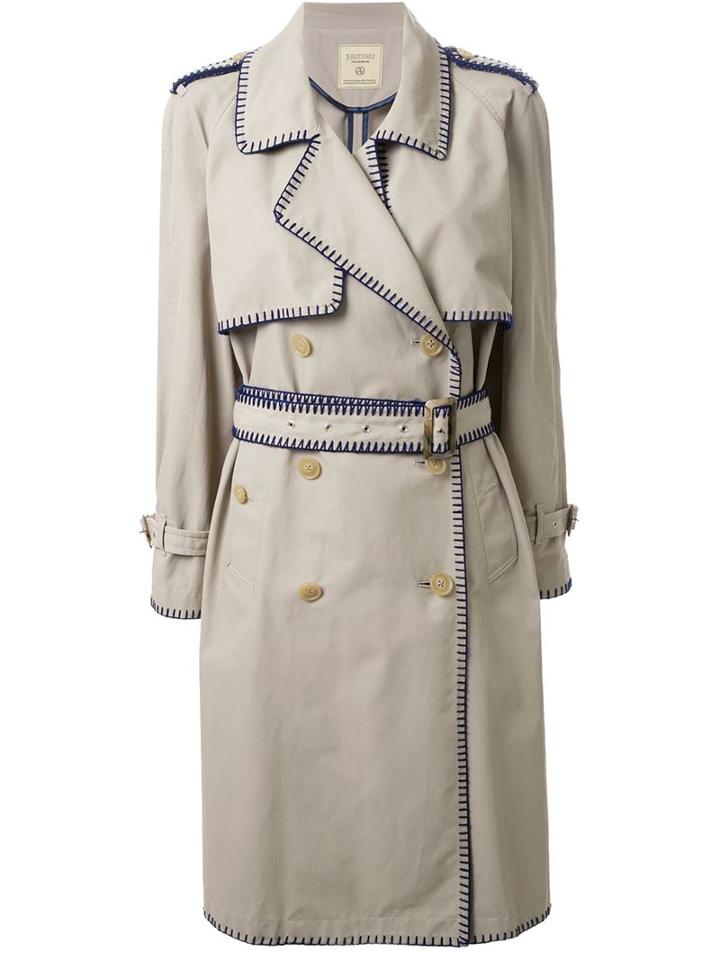 Fad Three Contrast Stitching Trench Coat