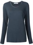 Fabiana Filippi Basic Top, Women's, Size: 40, Blue, Cotton/spandex/elastane