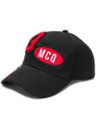 Mcq Alexander Mcqueen Red Logo Embroidered Cap - Black