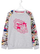 Kenzo Kids Logo Print Sweatshirt, Girl's, Size: 16 Yrs, Grey