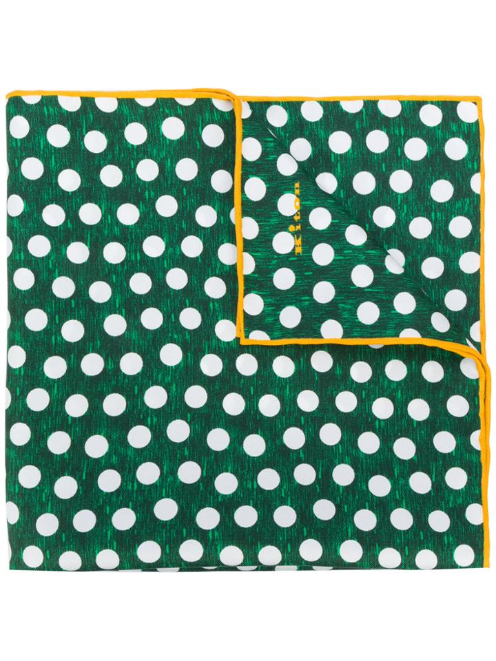 Kiton Polka Dot Handkerchief - Green