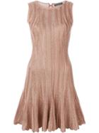 Alexander Mcqueen Metallic Knit Mini Dress