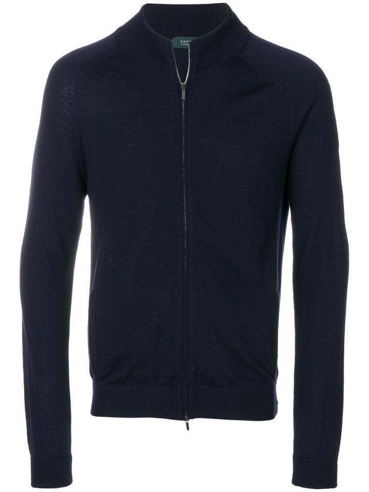 Zanone Knit Zipped Top - Blue