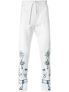 Alexander Mcqueen Tattoo Print Trousers, Men's, Size: 48, White, Cotton/spandex/elastane