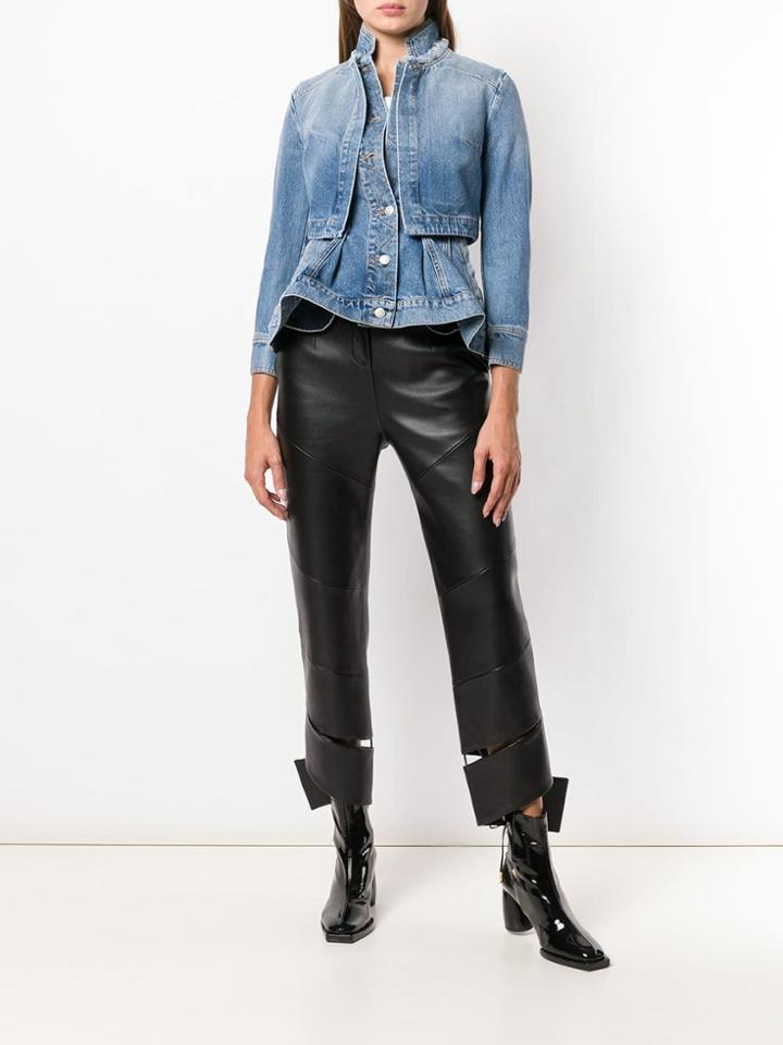 Alexander Mcqueen Denim Peplum Jkt Vintage W - Blue