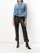Alexander Mcqueen Denim Peplum Jkt Vintage W - Blue