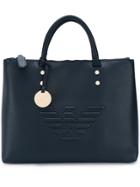 Emporio Armani Embossed Logo Tote - Blue
