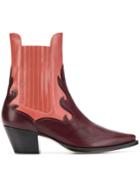 Alberta Ferretti Two-tone Western Boots - Pink