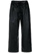 À La Garçonne Lace-up Cropped Trousers - Black