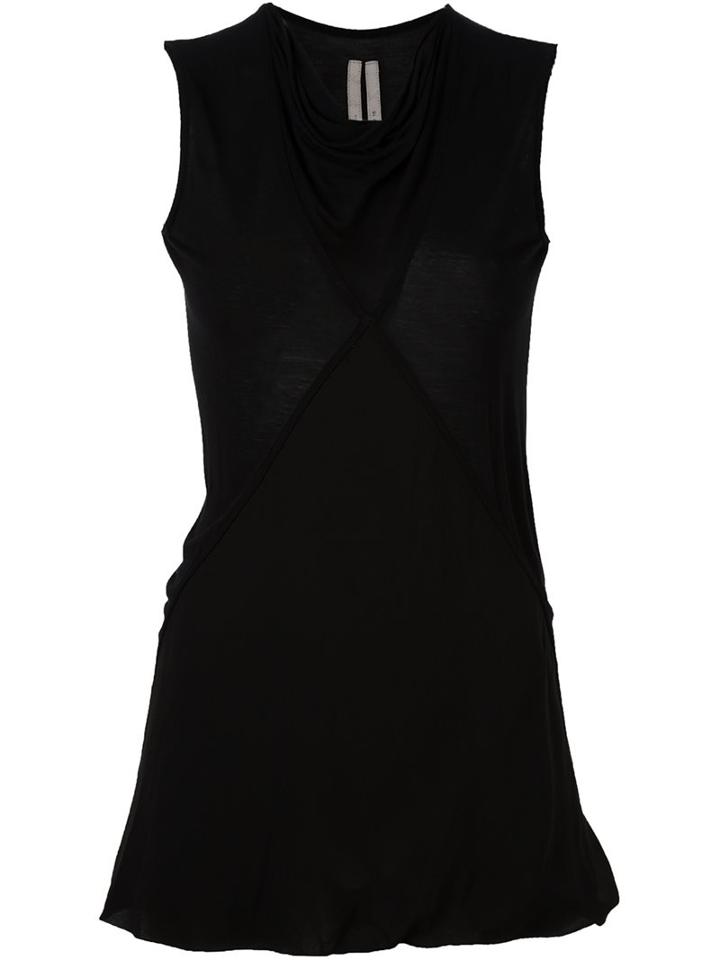 Rick Owens Draped Collar Top, Women's, Size: 42, Black, Silk/viscose