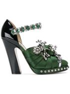 No21 Embellished Knotted Bow Pumps - Green