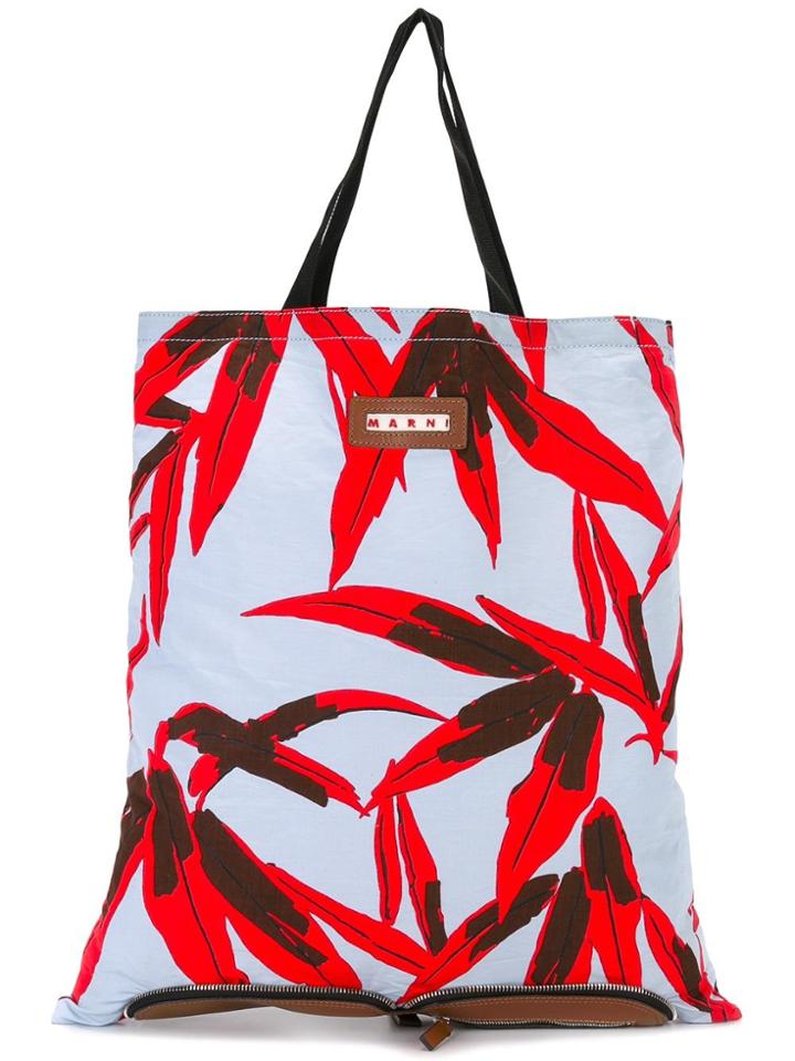 Marni Convertible Folding Shopper Tote - Red