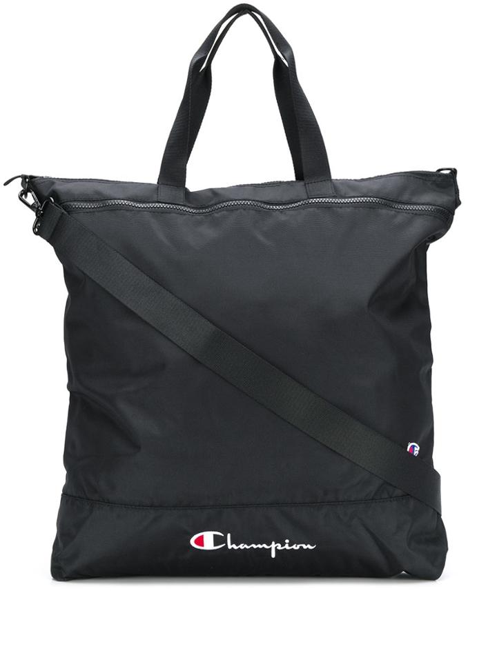 Champion Zipped Logo Tote - Black