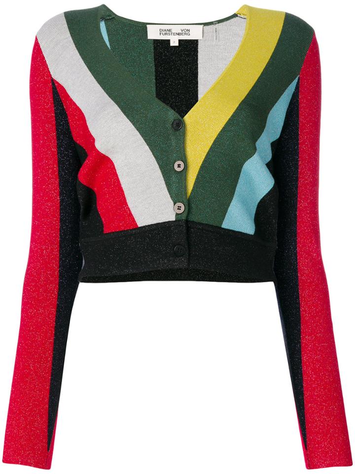 Dvf Diane Von Furstenberg Metallic Cropped Cardigan - Multicolour