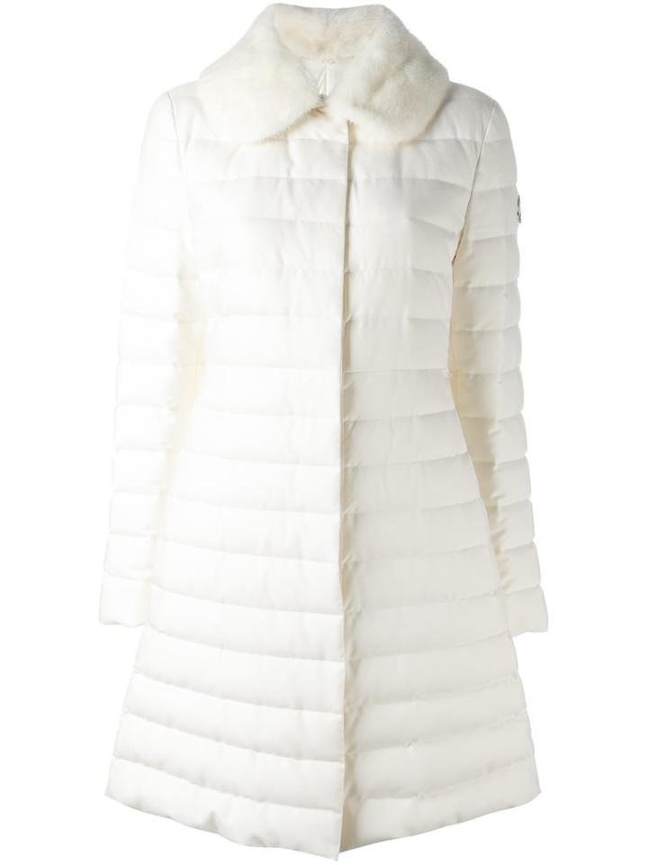 Moncler Gamme Rouge Faux Fur Collar Puffer Coat, Women's, Size: Iii, White, Cashmere/wool/polyamide/feather Down