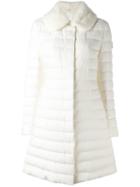 Moncler Gamme Rouge Faux Fur Collar Puffer Coat, Women's, Size: Iii, White, Cashmere/wool/polyamide/feather Down