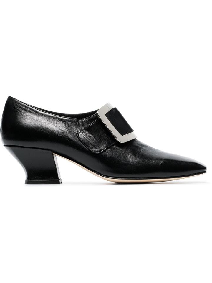 Dorateymur Han Court 50 Leather Buckle Pumps - Black