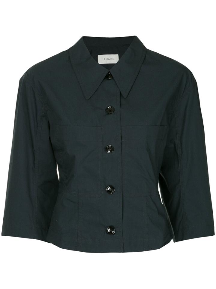 Lemaire Cropped Button Shirt - Blue