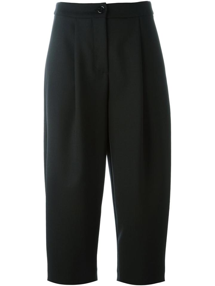 Erika Cavallini Cropped Trousers, Women's, Size: 38, Black, Polyester/spandex/elastane/virgin Wool