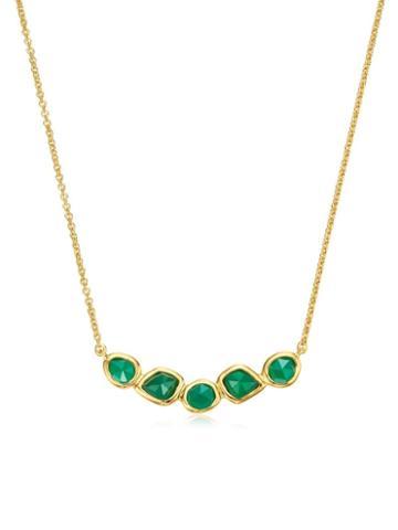 Monica Vinader Siren Mini Nugget Cluster Green Onyx Necklace - Gold