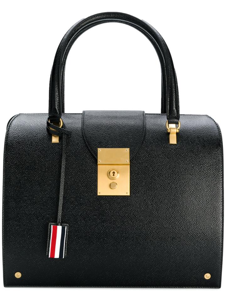 Thom Browne Mrs. Thom Bag (34x29,5x12 Cm) In Pebble Lucido Leather -