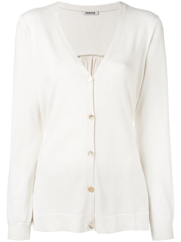 P.a.r.o.s.h. - Safira Cardigan - Women - Silk/spandex/elastane - M, Nude/neutrals, Silk/spandex/elastane