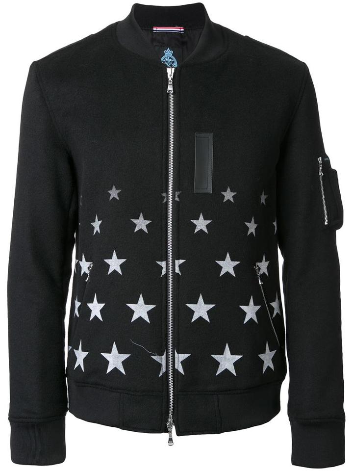 Guild Prime Star Print Bomber Jacket, Men's, Size: 1, Black, Cotton/acrylic/nylon/wool