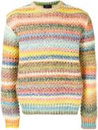Paura Stripe Pattern Sweater - Yellow