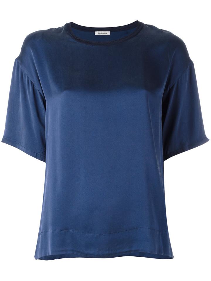 P.a.r.o.s.h. Plain Top, Women's, Size: Medium, Blue, Silk/spandex/elastane